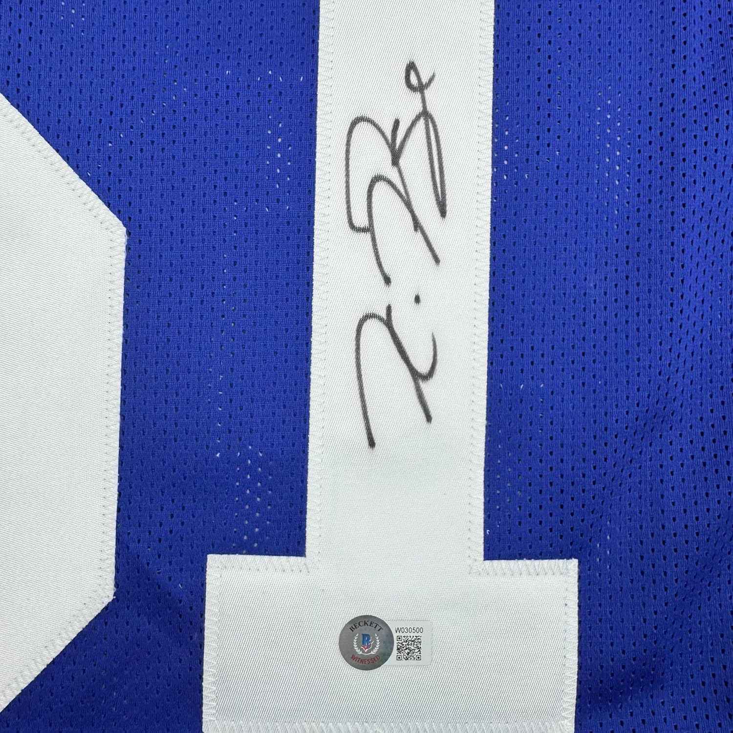 Framed Autographed/Signed Kwity Paye 35x39 Indianapolis Blue Football Jersey Beckett BAS COA