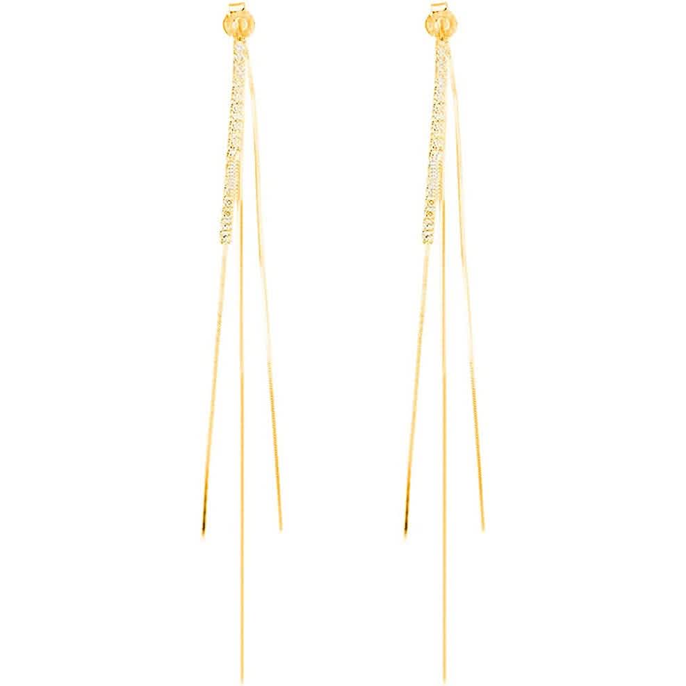 925 Sterling Silver Dangle Chain Tassel Earrings