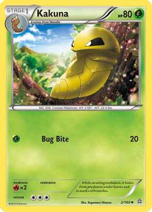 Kakuna 002/160 - XY  Primal Clash Reverse Holofoil