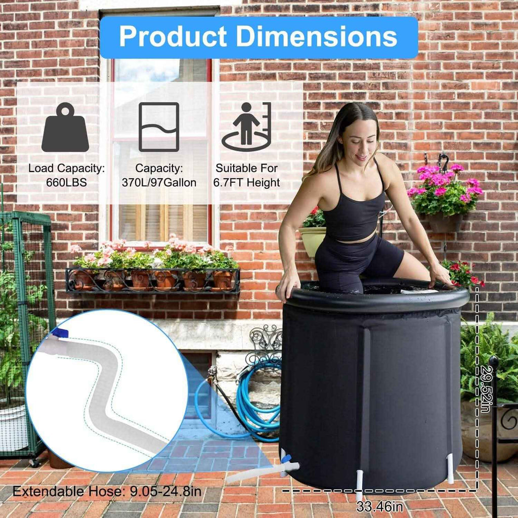 97 Gal Large Size Ice Bath Tub with Cover