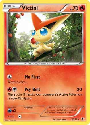 Victini 013/108 - XY  Roaring Skies Reverse Holofoil