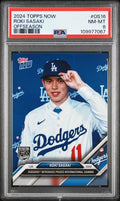 Graded 2024 Topps Now Roki Sasaki #OS16 Offseason Rookie RC Baseball Card PSA 8 Near Mint