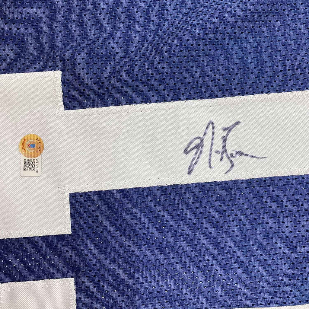Framed Autographed/Signed NaVorro Bowman 35x39 Penn State Blue College Football Jersey Beckett BAS COA