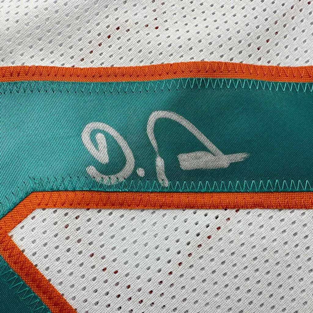 Framed Autographed/Signed De'Von DeVon Achane 35x39 Miami White Football Jersey Beckett BAS COA