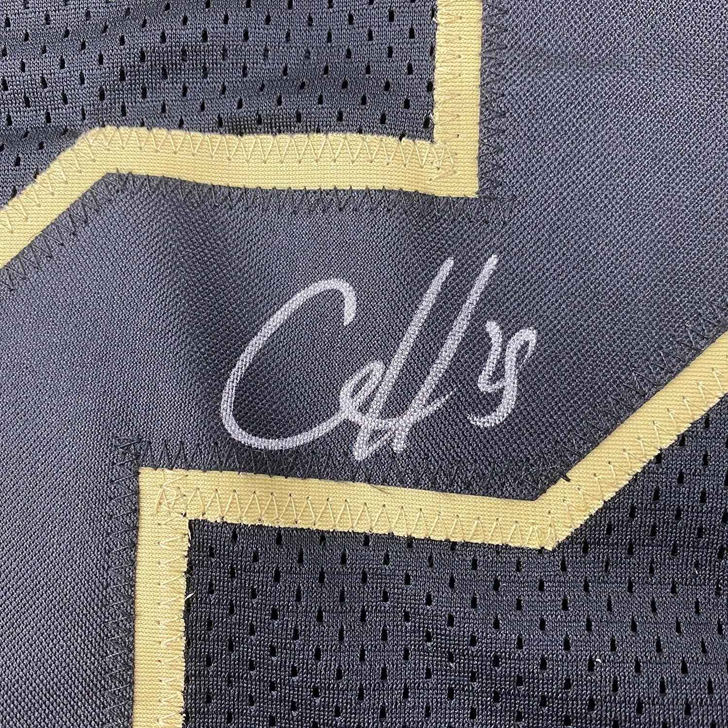 Framed Autographed/Signed Clyde Edwards-Helaire 35x39 Kansas City Blackout Football Jersey Beckett BAS COA