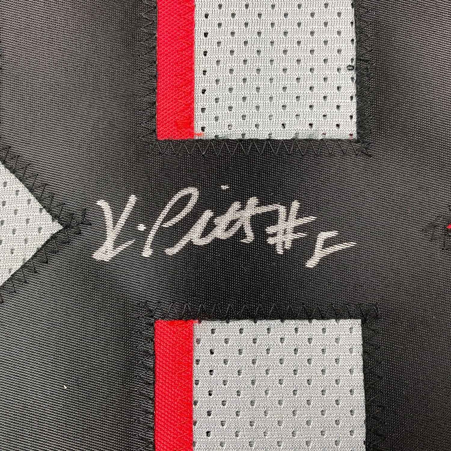 Framed Autographed/Signed Kyle Pitts 35x39 Atlanta Grey Football Jersey Beckett BAS COA