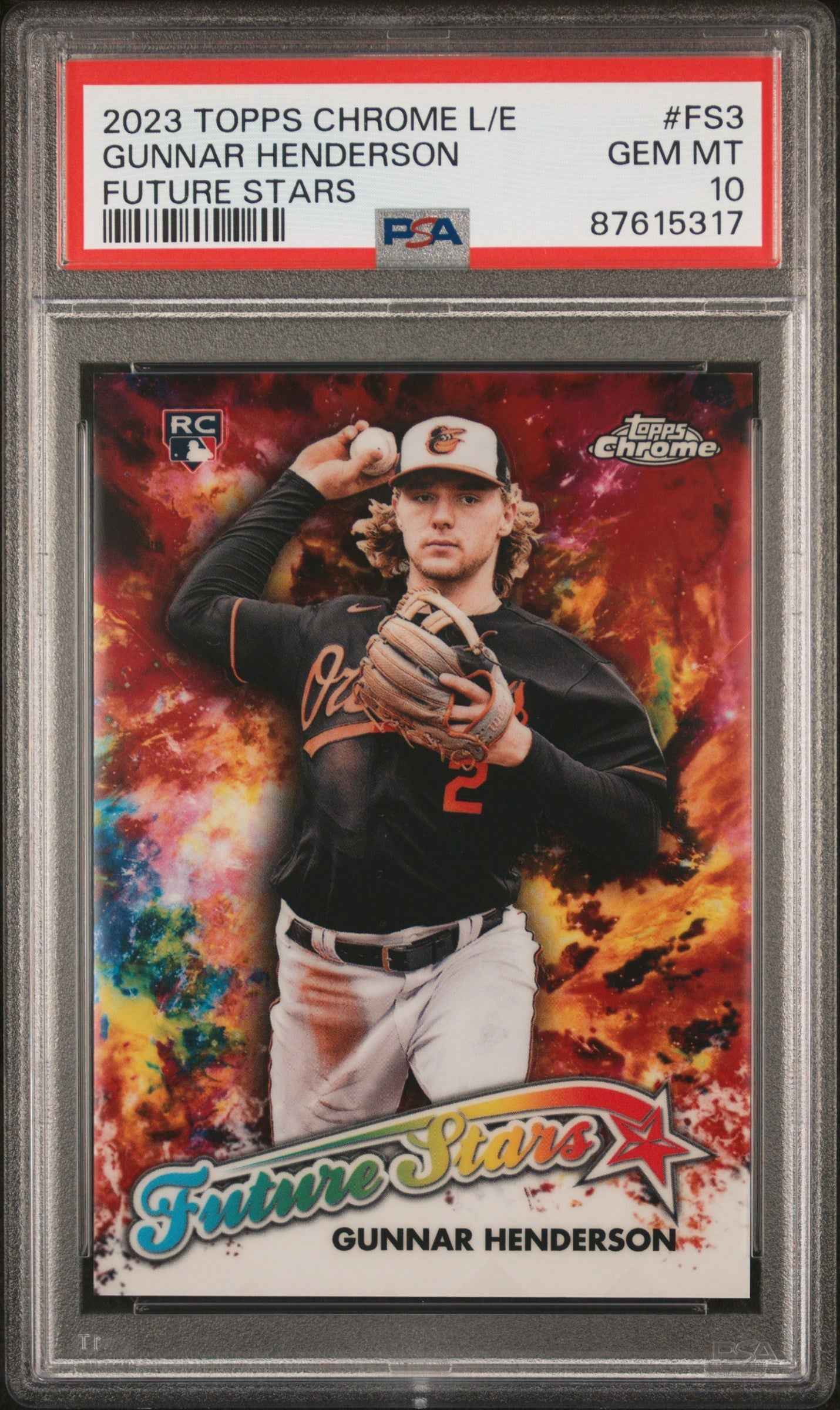 Graded 2023 Topps Chrome Logofractor Edition Gunnar Henderson #FS3 Future Stars Rookie RC Baseball Card PSA 10 Gem Mint