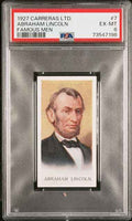 Graded 1927 Carreras Ltd. Famous Men Abraham Lincoln #7 Baseball Tobacco Card PSA 6 EX-MT