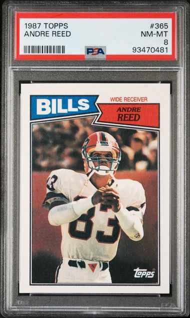 Graded 1987 Topps Andre Reed #365 2nd Year Football Card PSA 8 NM-MT