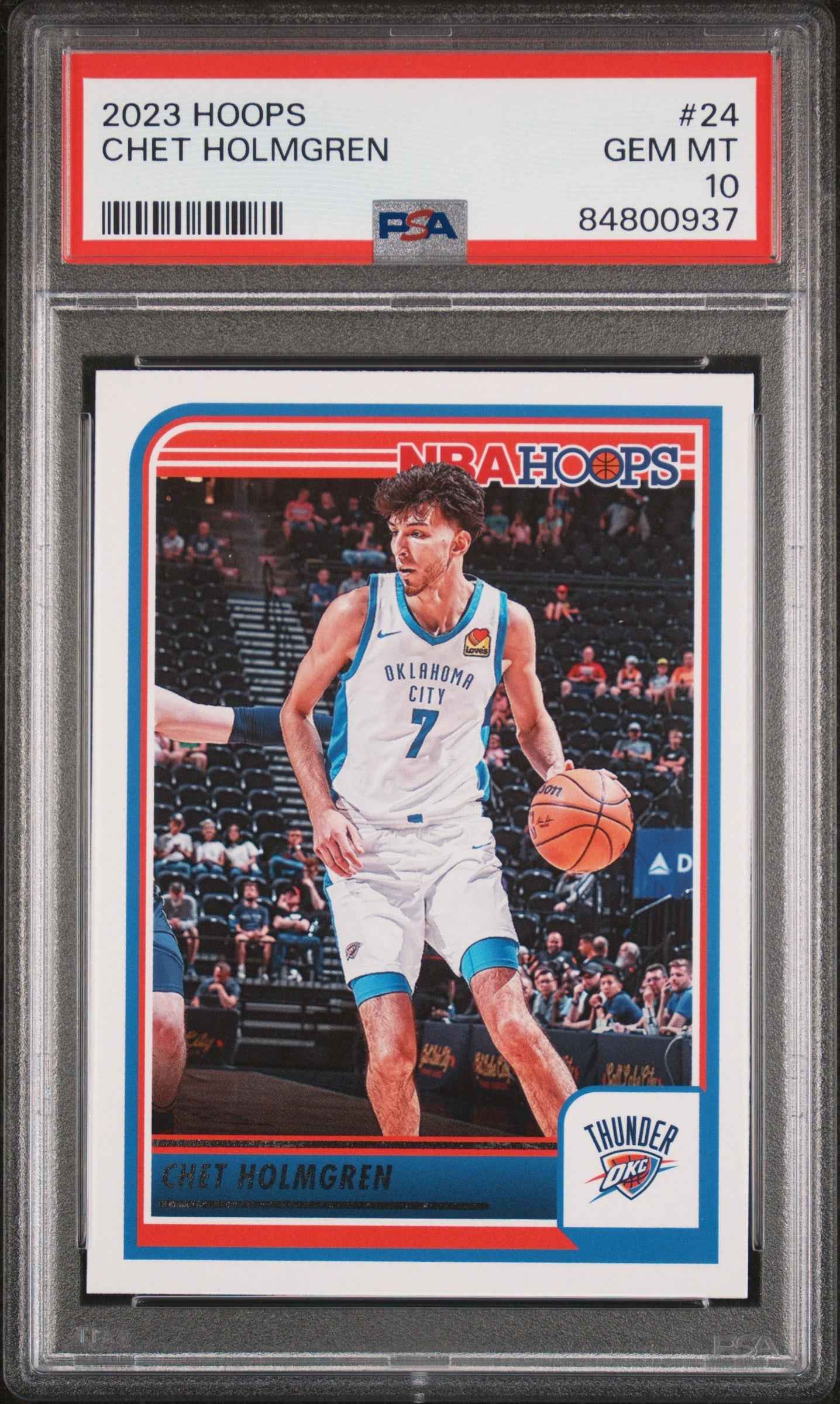 Graded 2023 Panini NBA Hoops Chet Holmgren #24 Basketball Card PSA 10 Gem Mint