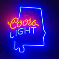 Coors Light with Alabama Maps Neon Light Sign