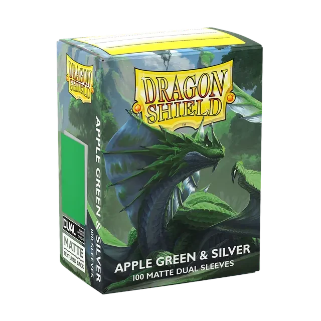 Dragon Shield:  Apple Green & Silver Dual Matte Sleeves (100)