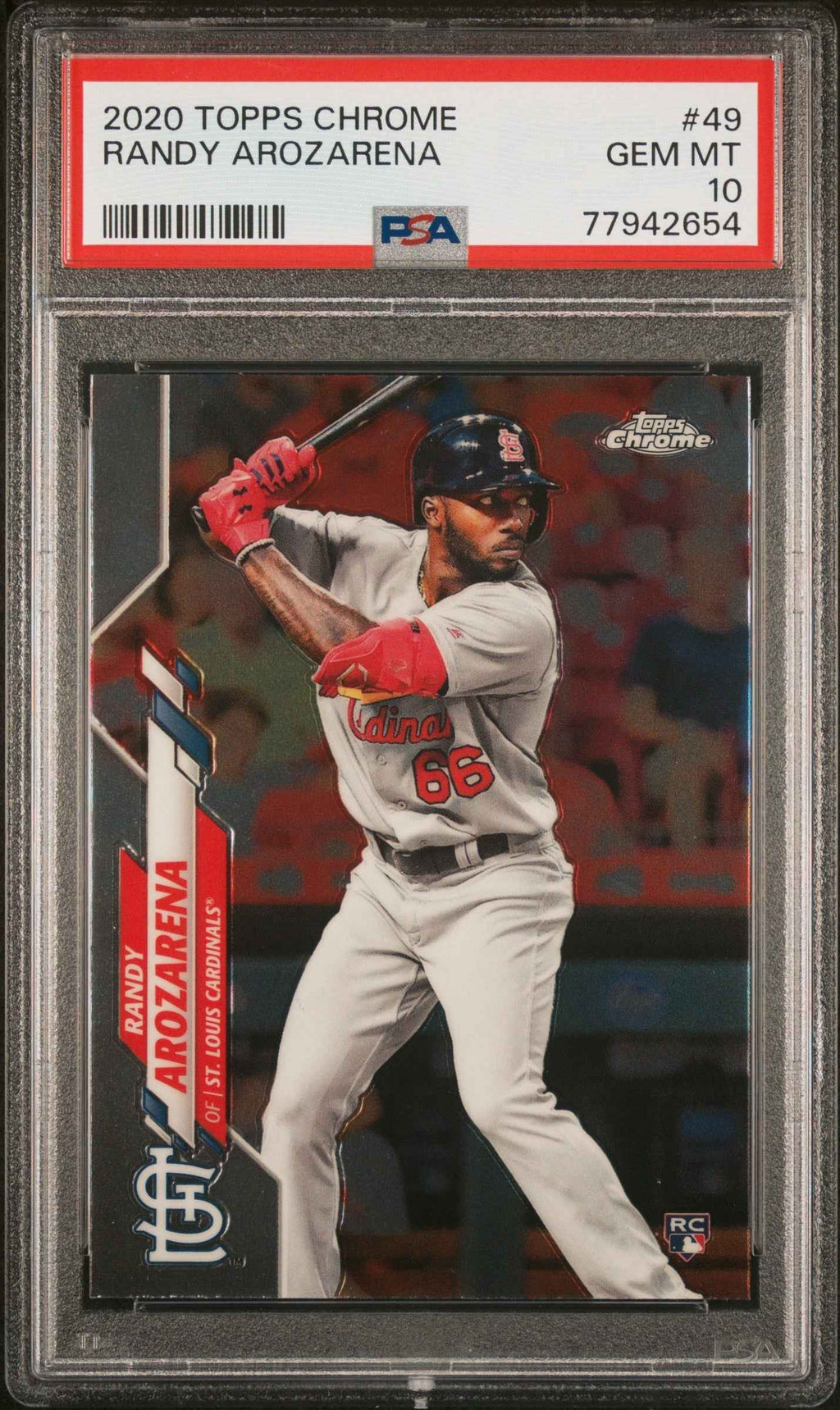 Graded 2020 Topps Chrome Randy Arozarena #49 Rookie RC Baseball Card PSA 10 Gem Mint