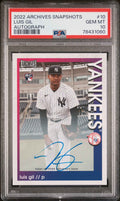 Graded 2022 Topps Archives Snapshots Luis Gil #10 Autograph Rookie RC Baseball Card PSA 10 Gem Mint