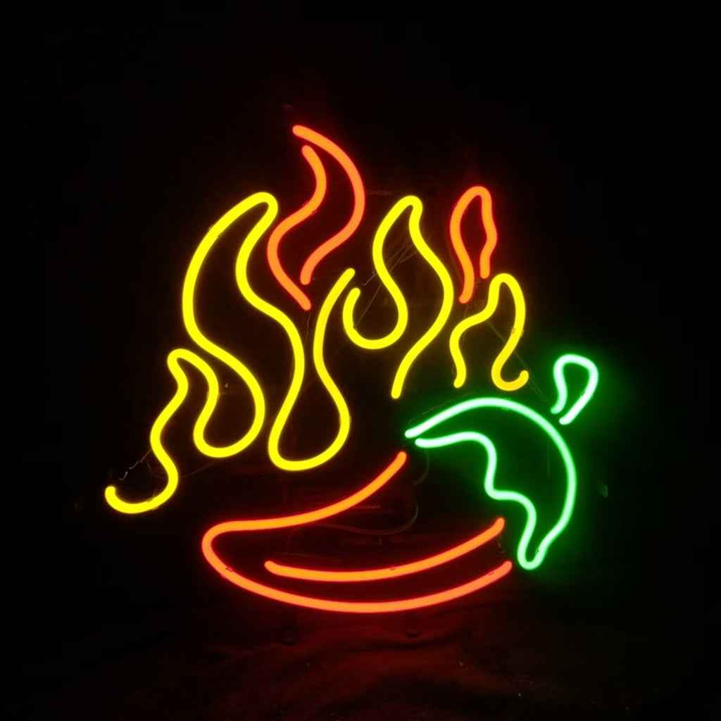 Fire BBQ Pepper Neon Signs