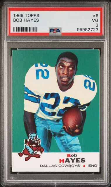 Graded 1969 Topps Bob Hayes #6 Football Card PSA 3 Very Good