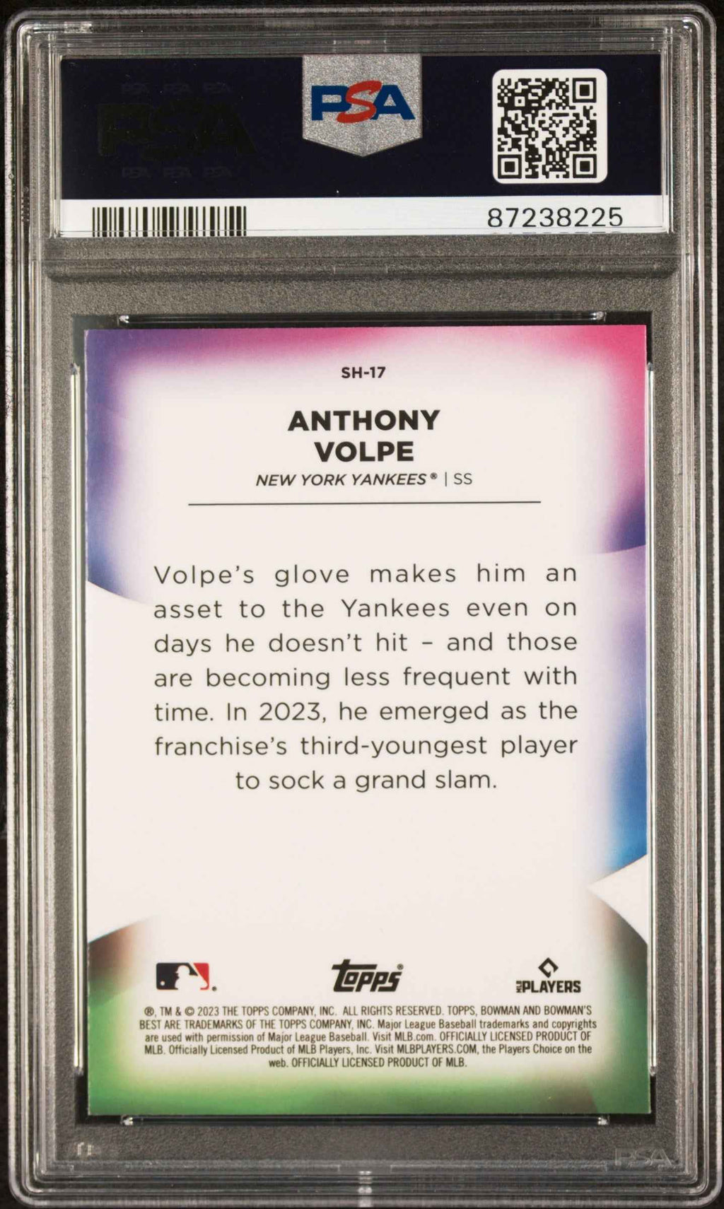 Graded 2023 Topps Bowmans Best Anthony Volpe #SH17 Shellacked Rookie RC Baseball Card PSA 10 Gem Mint