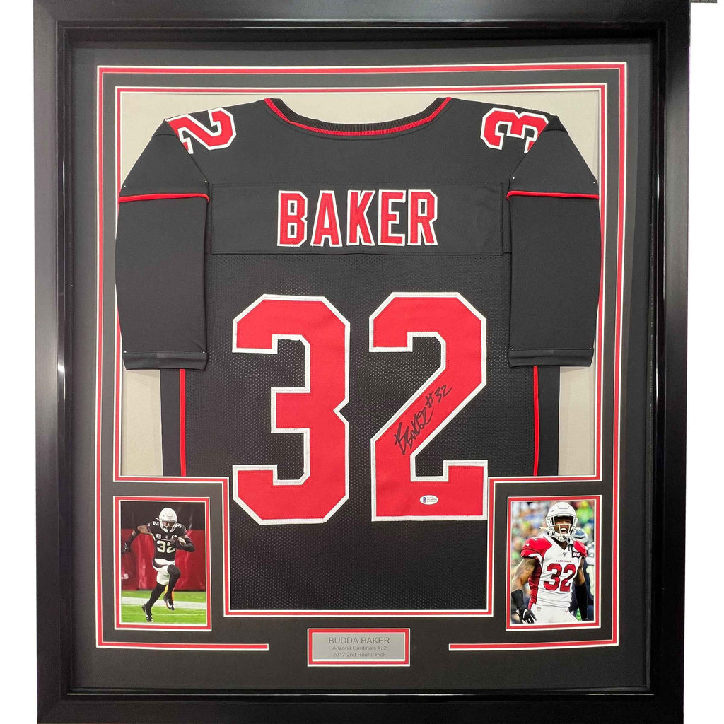 Framed Autographed/Signed Budda Baker 35x39 Arizona Color Rush Black Football Jersey Beckett BAS COA