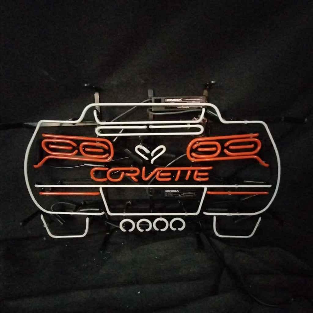 Corvette  Blue Auto Car Neon Signs