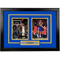 Framed Steph Curry and Klay Thompson Golden State Warriors 17x23 Dual Basketball Photo