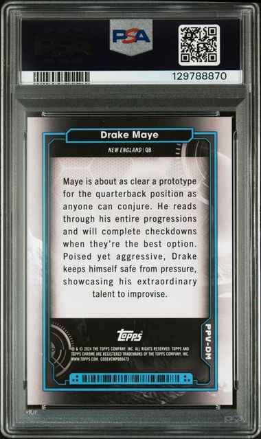 Graded 2024 Topps Cosmic Chrome Drake Maye #DM Planetary Pursuit Venus Rookie RC Football Card PSA 10 Gem Mint