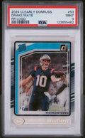 Graded 2024 Panini Clearly Donruss Drake Maye #53 RR Logo Rookie RC Football Card PSA 9 Mint