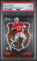 Graded 2024 Select Select Certified Rookie Drake Maye #3 Rookie RC Football Card PSA 9 Mint