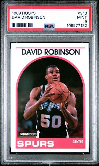 Graded 1989 Hoops David Robinson #310 Rookie RC Basketball Card PSA 9 Mint