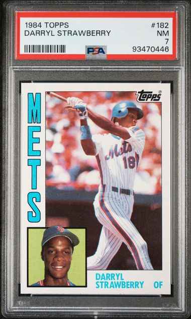 Graded 1984 Topps Darryl Strawberry #182 Rookie RC Baseball Card PSA 7 NM