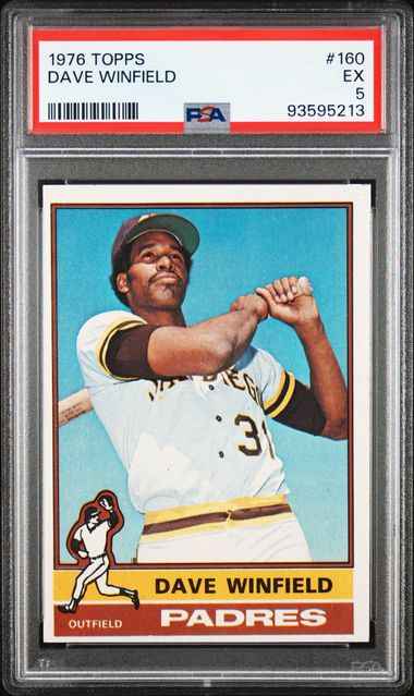 Graded 1976 Topps Dave Winfield #160 Baseball Card PSA 5 Excellent