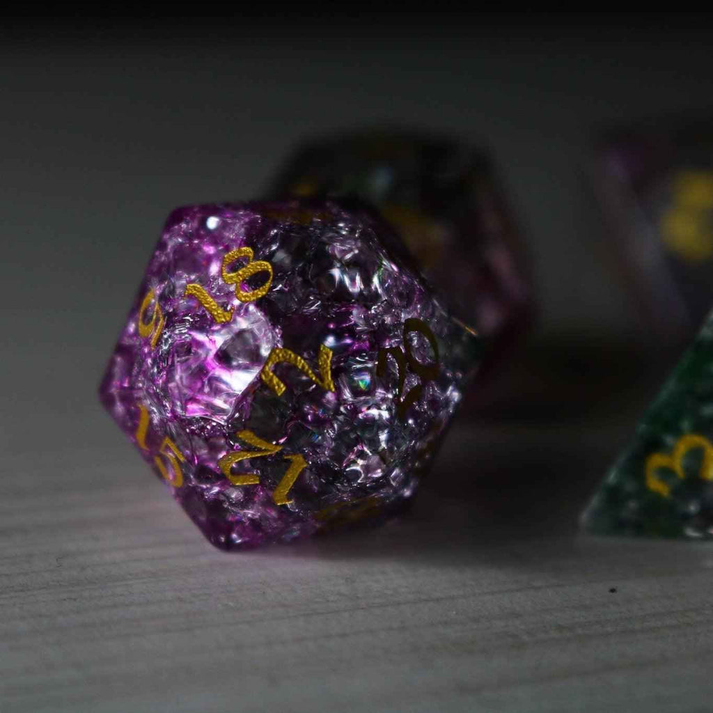 Dark Nox Forge Fire Glass DND Dice Set