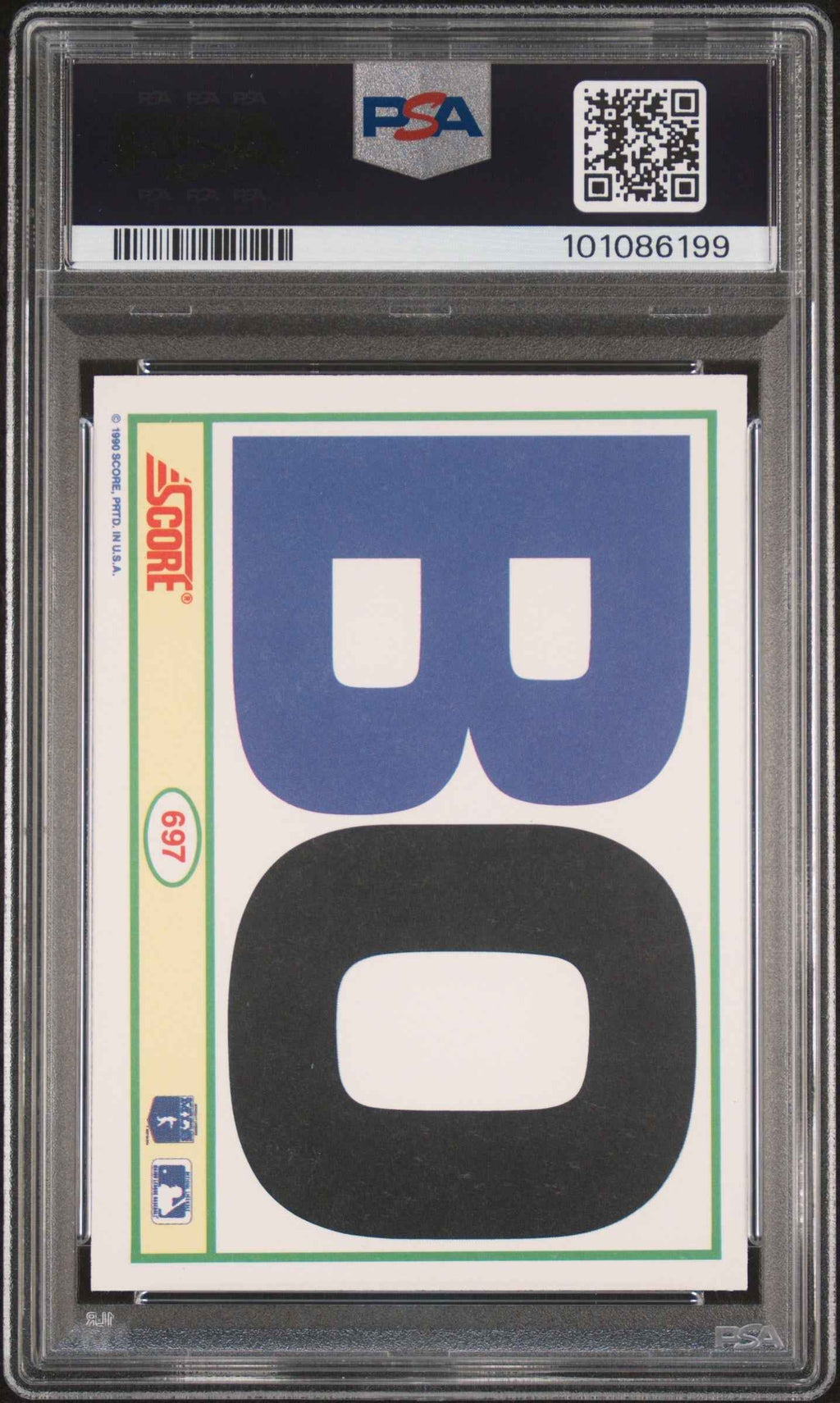 Graded 1990 Panini Score Bo Jackson #697 Baseball Card PSA 9 Mint