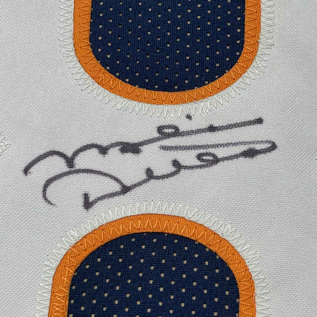 Framed Autographed/Signed Mike Ditka 35x39 Chicago Blue Football Jersey JSA COA