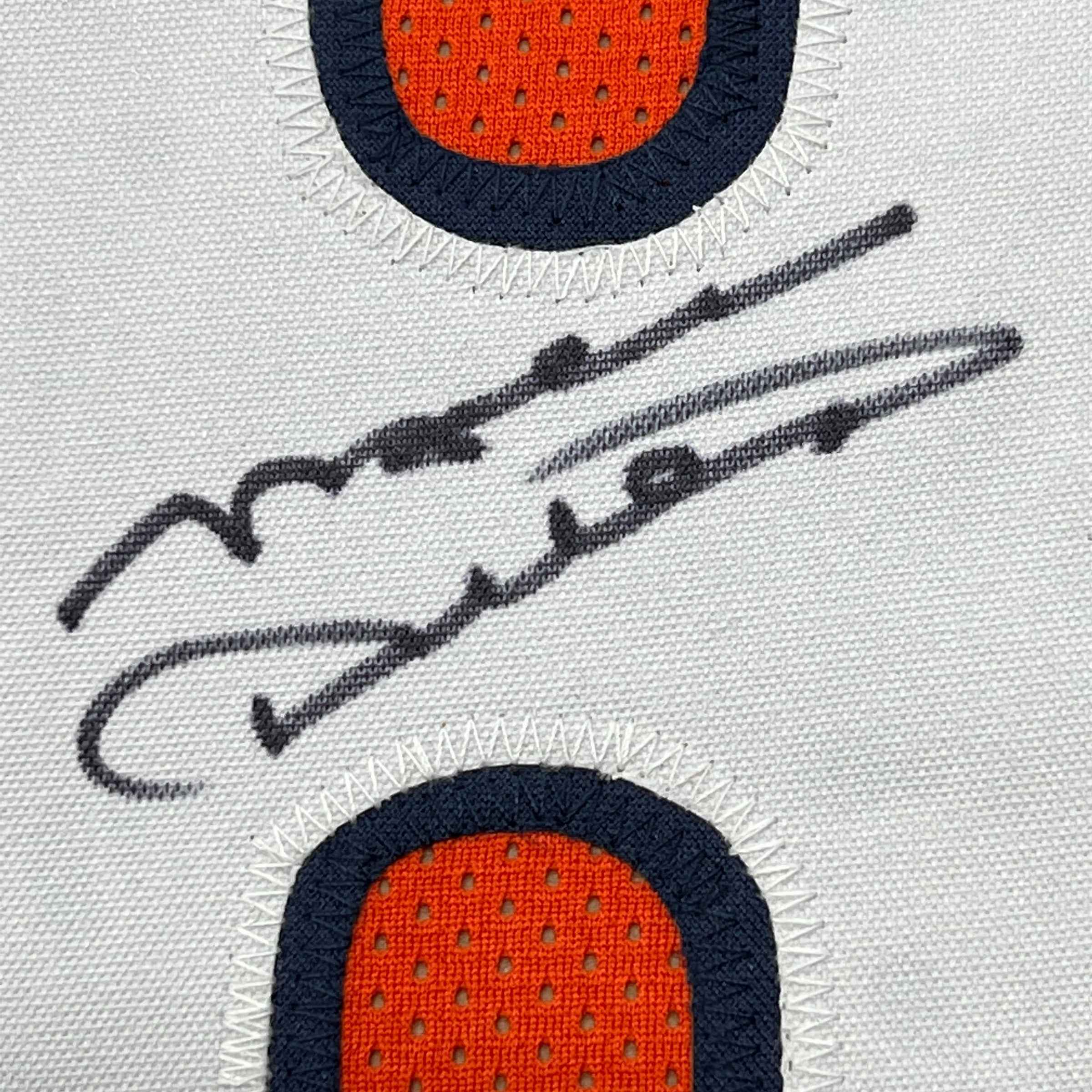 Framed Autographed/Signed Mike Ditka 35x39 Chicago Orange Football Jersey JSA COA