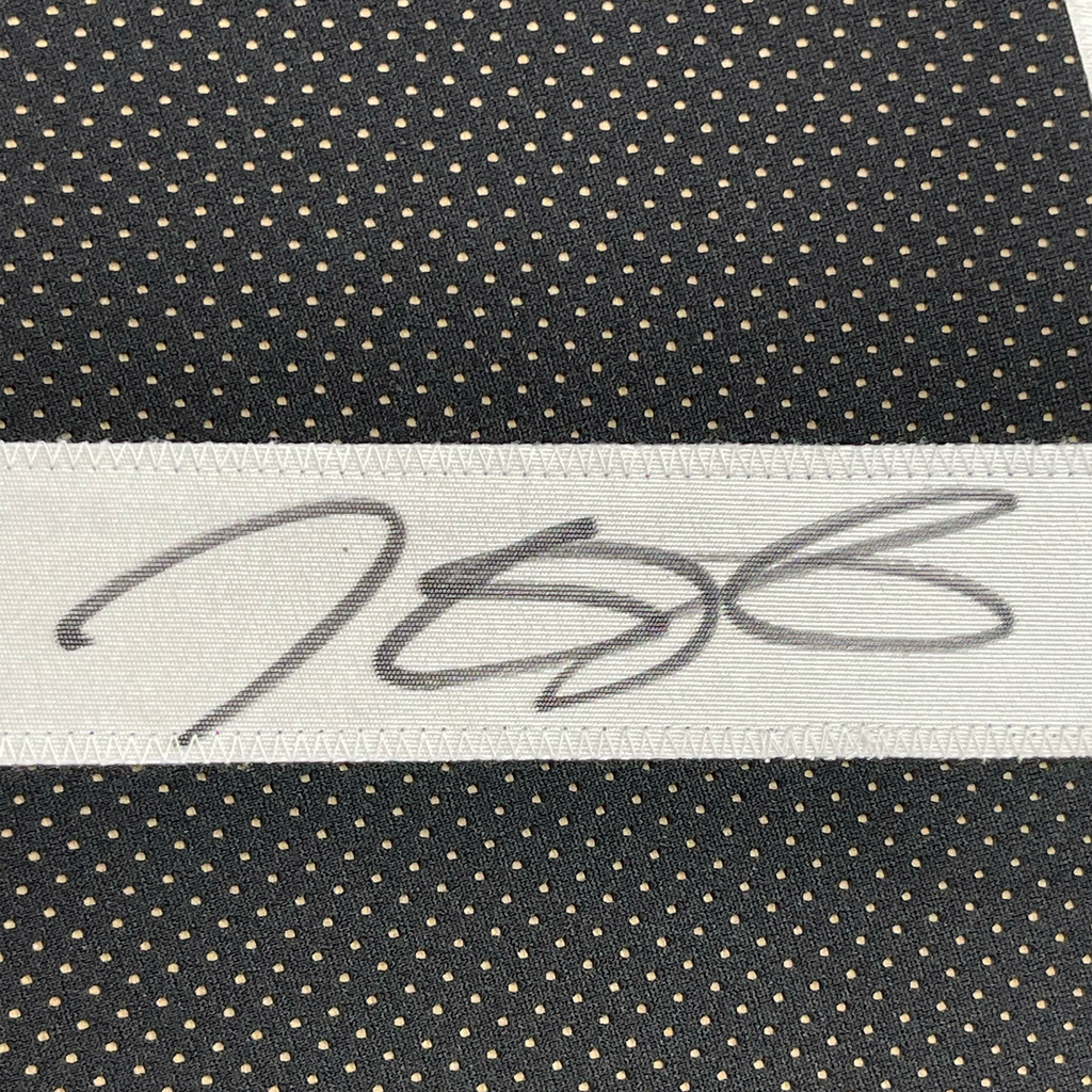 Framed Autographed/Signed Kevin Durant 35x39 Brooklyn Black Basketball Jersey Beckett BAS COA