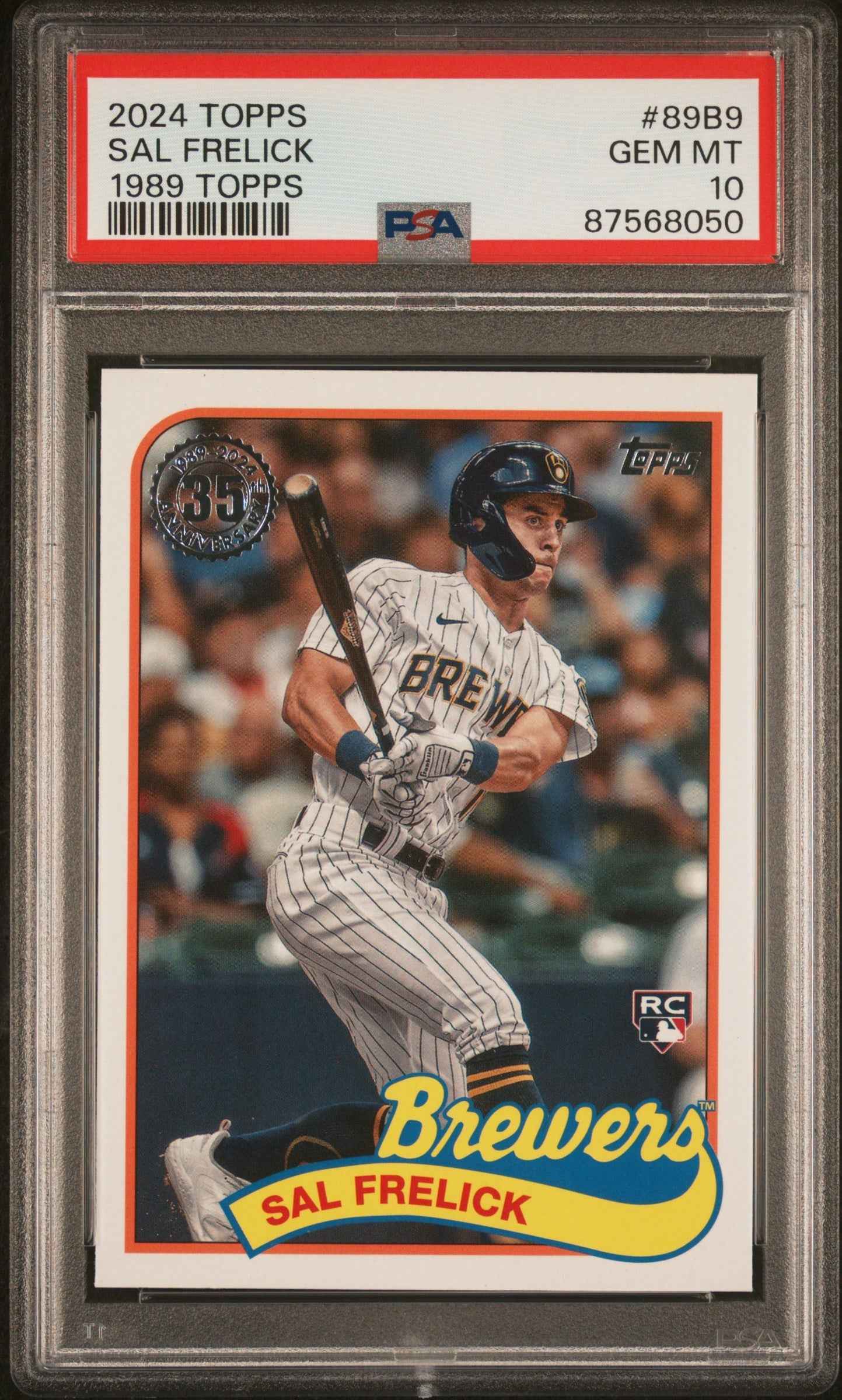 Graded 2024 Topps Sal Frelick #89B9 1989 Topps Rookie RC Baseball Card PSA 10 Gem Mint