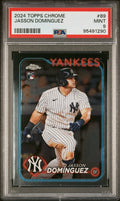 Graded 2024 Topps Chrome Jasson Dominguez #89 Rookie RC Baseball Card PSA 9 Mint