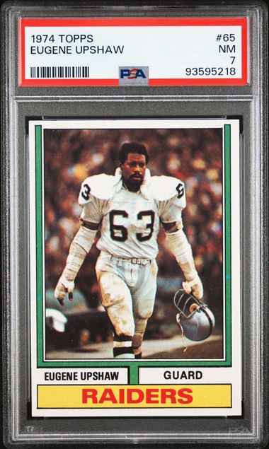 Graded 1974 Topps Eugene Gene Upshaw #65 Football Card PSA 7 NM
