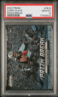 Graded 2022 Panini Prizm Chris Olave #PB10 Prizm Break Rookie RC Football Card PSA 10 Gem Mint