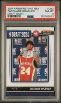 Graded 2024 Panini Instant NBA Zaccharie Risacher #DN2 Draft Night Rookie RC Basketball Card PSA 8 Near Mint