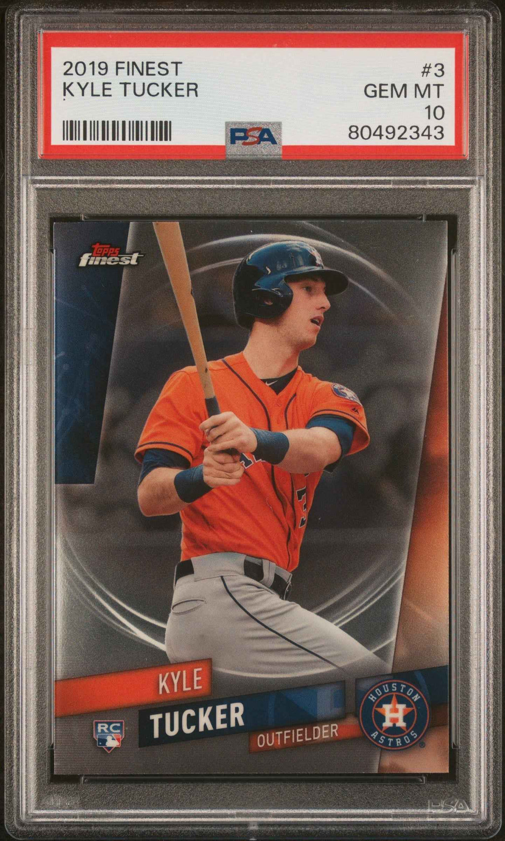 Graded 2019 Topps Finest Kyle Tucker #3 Rookie RC Baseball Card PSA 10 Gem Mint