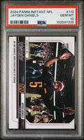 Graded 2024 Panini Instant NFL Jayden Daniels #112 Rookie RC Football Card PSA 10 Gem Mint