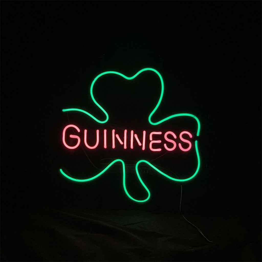 Guinness with Clover Lager Beer Neon Sign Light