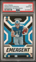 Graded 2022 Panini Prizm Aidan Hutchinson #E20 Emergent Silver Prizm Rookie RC Football Card PSA 10