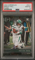 Graded 2022 Panini Chronicles Breece Hall #PA11 Panini Rookie RC Football Card PSA 10 Gem Mint