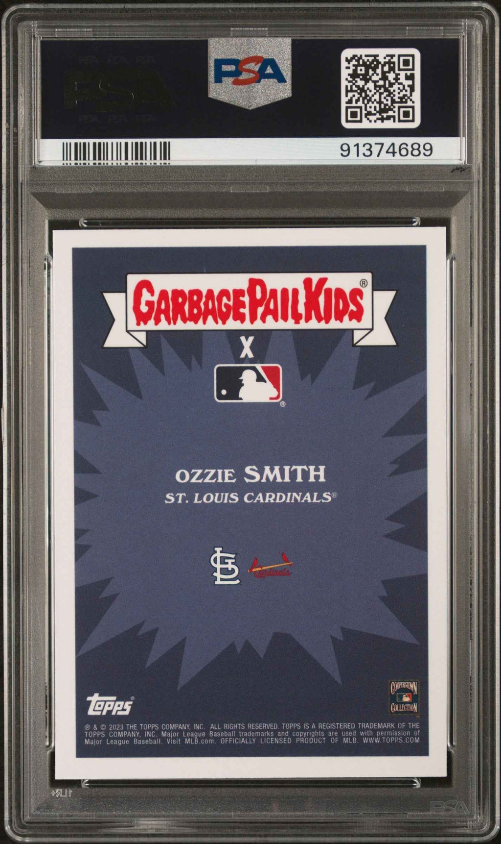 Graded 2023 Topps Garbage Pail Kids Ozzie Smith #6A Wizard of Ozzie Baseball Card PSA 10 Gem Mint