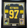 Framed Autographed/Signed Cameron Heyward 35x39 Pittsburgh Color Rush Football Jersey Beckett BAS COA