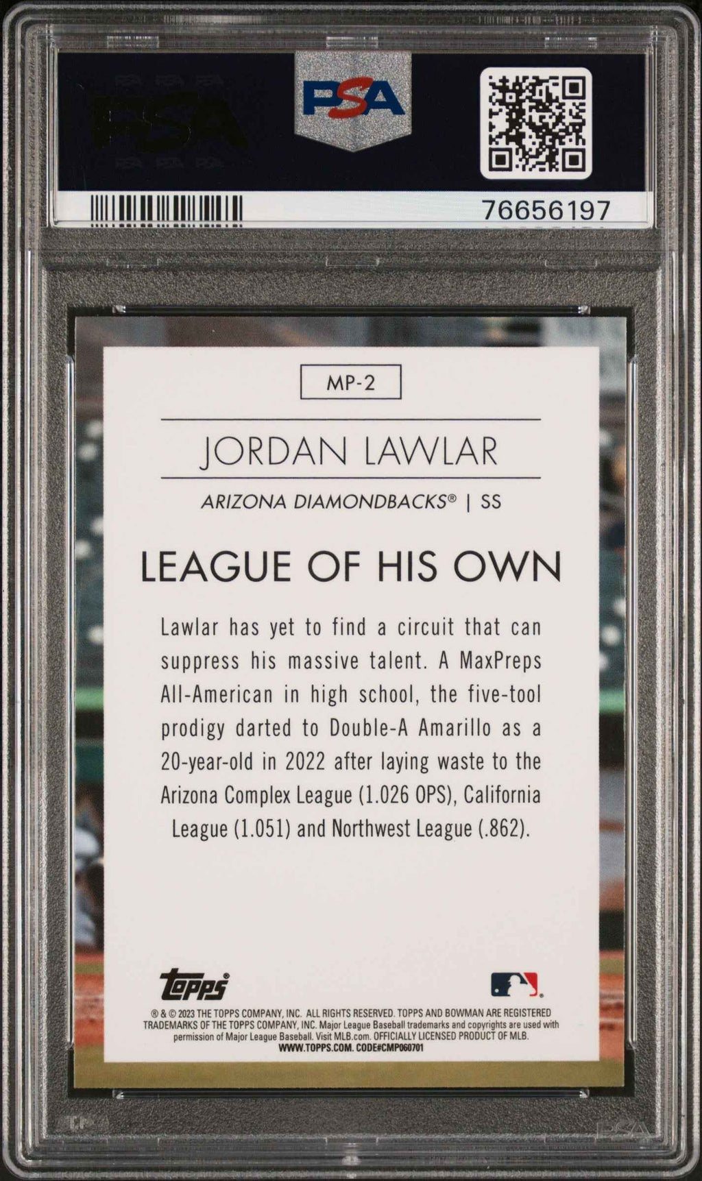 Graded 2023 Topps Bowman Jordan Lawler #MP2 Modern Prospects Rookie RC Baseball Card PSA 10 Gem Mint