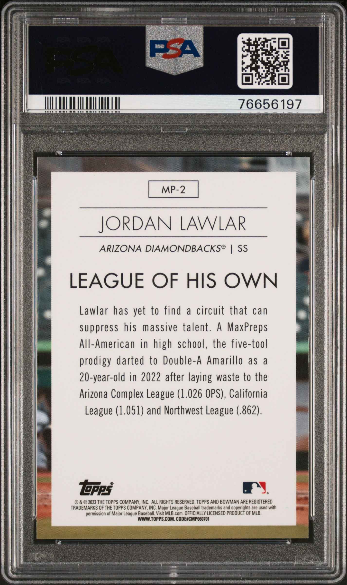 Graded 2023 Topps Bowman Jordan Lawler #MP2 Modern Prospects Rookie RC Baseball Card PSA 10 Gem Mint