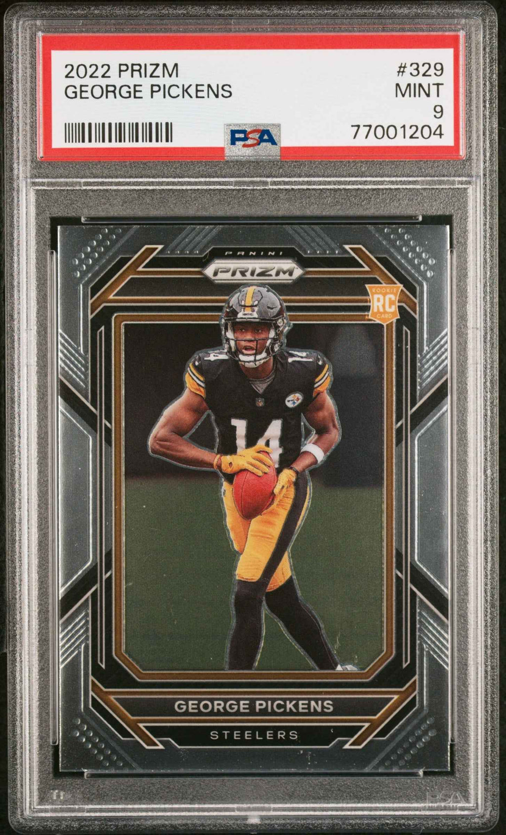 Graded 2022 Panini Prizm George Pickens #329 Rookie RC Football Card PSA 9 Mint
